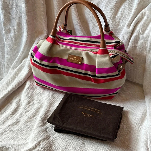 KATE SPADE - Stevie striped bag ♠️🩷❤️NWT - Picture 1 of 13